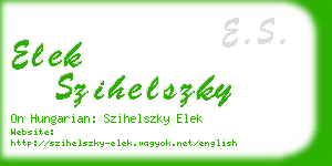 elek szihelszky business card